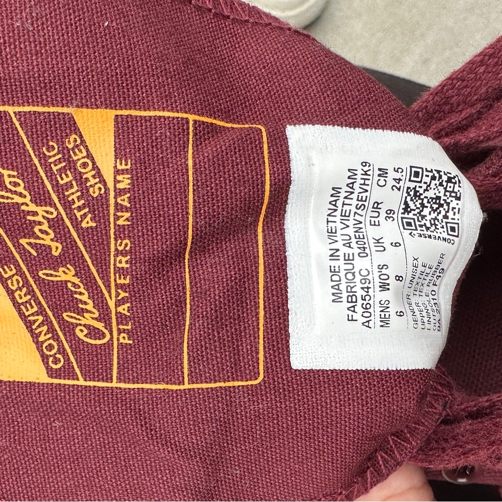 Converse Chuck 70 Burgundy High-Top Sneakers Mixed Materials - Picture 3 of 8